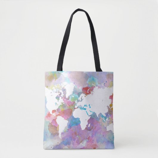 Design 48 Weltkarte pink blau Tasche (Vorderseite)