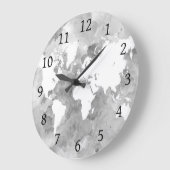 Design 49 Graue Weltkarte Große Wanduhr (Winkel)