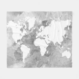 Design 49 Weltkarte Fleecedecke