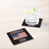 Design 4. Juli Rechteckiger Pappuntersetzer (Vor Ort)