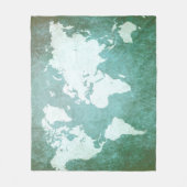 Design 55 Green World Map Fleecedecke (Vorderseite)