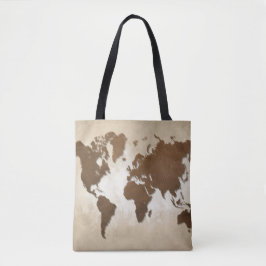 Design 64 braune Weltkarte Tasche