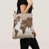 Design 64 braune Weltkarte Tasche (Von Nahem)