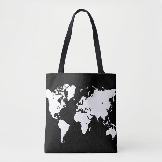 Design 69 Weltkarte Schwarz-weiß Tasche (Vorderseite)