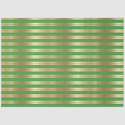 Design 6 der Reihe Green und Gold Strips Seidenpapier (Vorderseite)