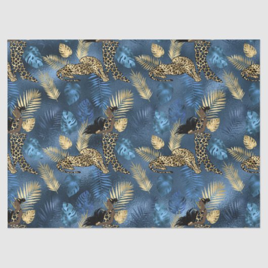 Design 6-Gewebe der Blue Leopard Serie Seidenpapier (Vorderseite)