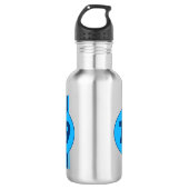 Design 79 in blau mit Streifen Edelstahlflasche (Vorderseite)