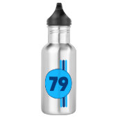 Design 79 in blau mit Streifen Edelstahlflasche (Rechts)