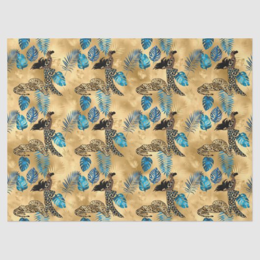Design 7-Gewebe der Blue Leopard Serie Seidenpapier (Vorderseite)