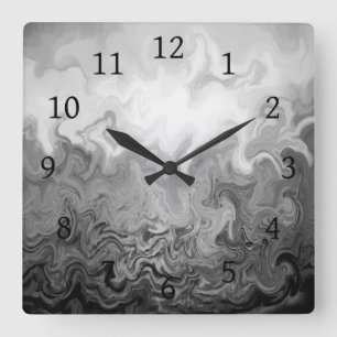 Design 83 grau abstrakt quadratische wanduhr