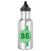 Design 85 grün auf Pfefferminzgrün mit Streifen Edelstahlflasche (Rechts)