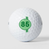 Design 85 grün auf Pfefferminzgrün mit Streifen Golfball (Vorderseite)