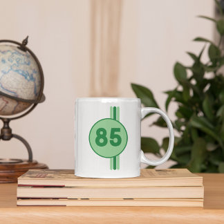 Design 85 grün auf Pfefferminzgrün mit Streifen Kaffeetasse