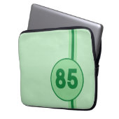 Design 85 grün auf Pfefferminzgrün mit Streifen Laptopschutzhülle (Vorderseite Links)