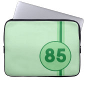 Design 85 grün auf Pfefferminzgrün mit Streifen Laptopschutzhülle (Vorderseite)