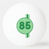 Design 85 grün auf Pfefferminzgrün mit Streifen Tischtennisball (Vorderseite)