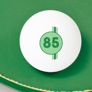 Design 85 grün auf Pfefferminzgrün mit Streifen Tischtennisball
