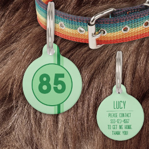 Design 85 in green on mint green with stripes haustiermarke