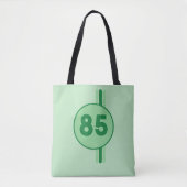 Design 85 in green on mint green with stripes tasche (Vorderseite)
