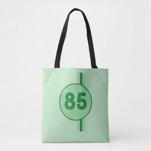 Design 85 in green on mint green with stripes tasche (Vorderseite)