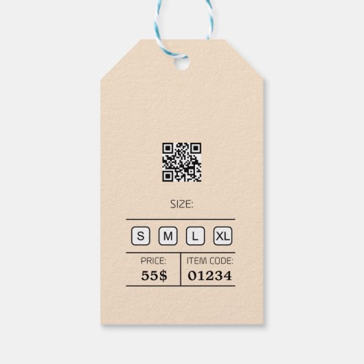 Design-Anhänger, Kleidungsmarken und Pflegeetikett Geschenkanhänger (Rückseite)