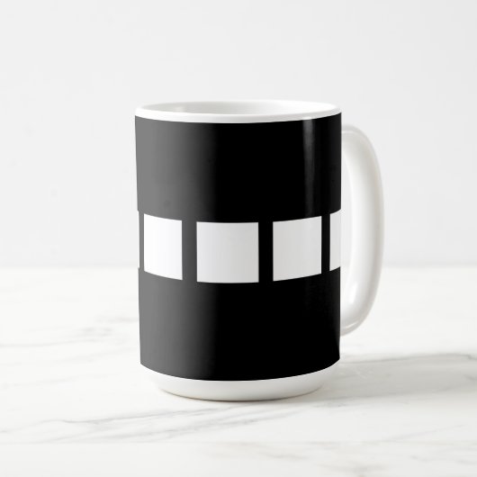 Design auf weißem Quadrat Kaffeetasse (VorderseiteRechts)