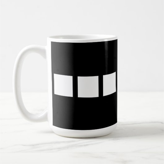 Design auf weißem Quadrat Kaffeetasse (Links)