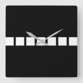 Design auf weißem Quadrat Quadratische Wanduhr (Vorderseite)