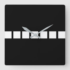 Design auf weißem Quadrat Quadratische Wanduhr
