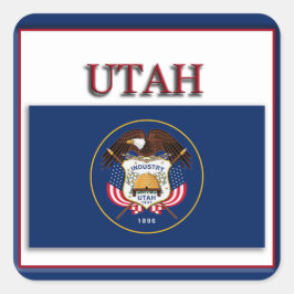 Design-Aufkleber für das Utah-State-Flag Quadratischer Aufkleber