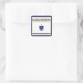 Design-Aufkleber für Massachusetts State Flag Quadratischer Aufkleber (Tasche)