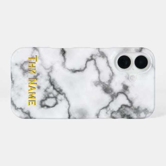 Design aus weißem Marmor - iPhone 16 Hülle (Rückseite (Horizontal))