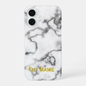 Design aus weißem Marmor - iPhone 16 Hülle (Rückseite)
