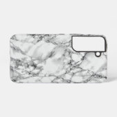 Design aus weißem Marmor Samsung Galaxy Hülle (Rückseite (Horizontal))
