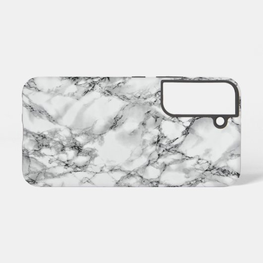 Design aus weißem Marmor Samsung Galaxy Hülle (Rückseite (Horizontal))
