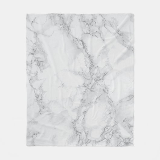 Design aus weißem und grauem Marmor Fleecedecke (Vorderseite)