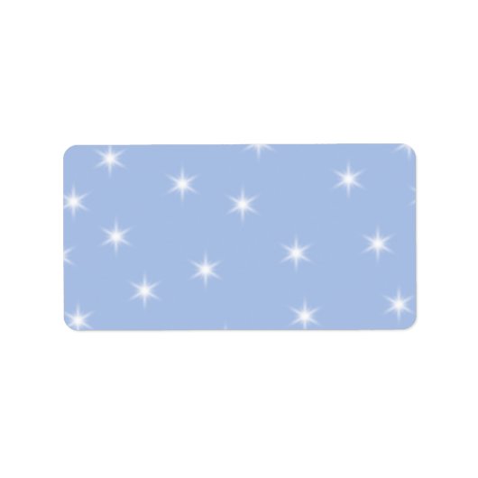 Design aus weißen und blauen Sternen. Adressaufkleber (Vorne)