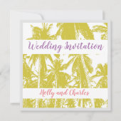 Design Beach Wedding mit tropischen Palmen Einladung (Vorderseite)