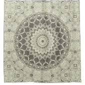 Design Beige und Taupe Mandala Duschvorhang (Vorderseite)