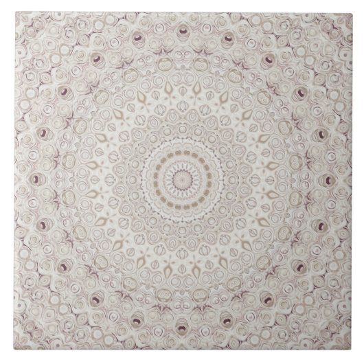 Design Beige und Taupe Mandala Fliese (Vorderseite)