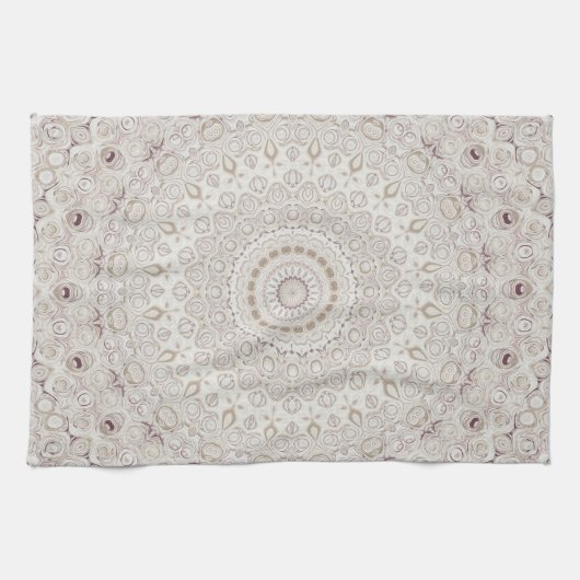 Design Beige und Taupe Mandala Geschirrtuch (Horizontal)