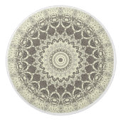 Design Beige und Taupe Mandala Keramikknauf (Vorderseite)