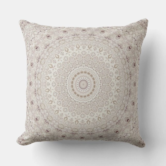 Design Beige und Taupe Mandala Kissen (Vorderseite)
