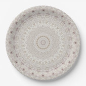 Design Beige und Taupe Mandala Pappteller (Vorderseite)