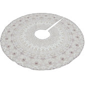 Design Beige und Taupe Mandala Polyester Weihnachtsbaumdecke (Schrägansicht)