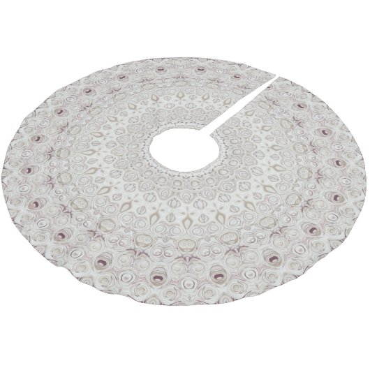 Design Beige und Taupe Mandala Polyester Weihnachtsbaumdecke (Schrägansicht)