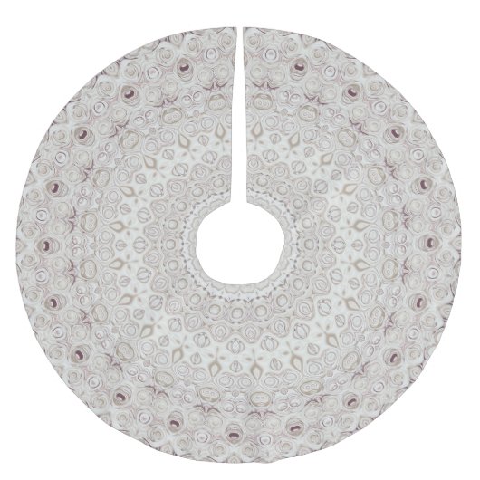 Design Beige und Taupe Mandala Polyester Weihnachtsbaumdecke (Vorderseite)
