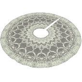 Design Beige und Taupe Mandala Polyester Weihnachtsbaumdecke (Schrägansicht)
