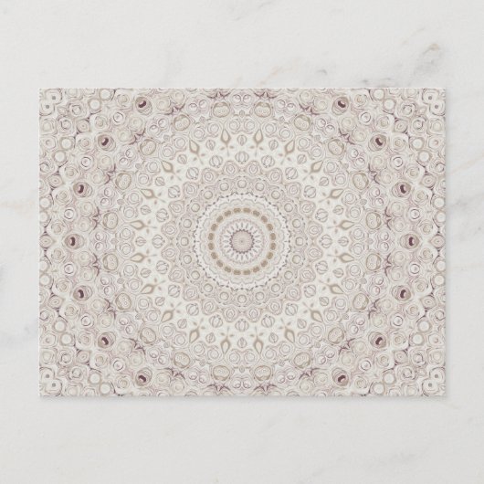 Design Beige und Taupe Mandala Postkarte (Vorderseite)