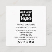 Design Berufliches, modernes Foto-Logo Quadratische Visitenkarte (Rückseite)